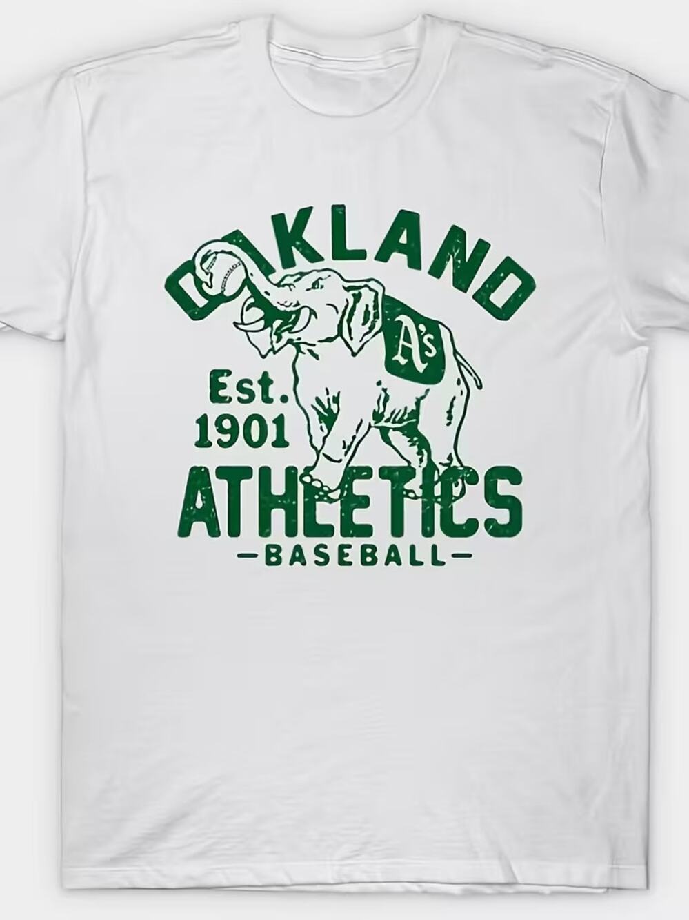 Oakland A's Retro T Shirt 3X MLB Men's Distressed Tee New White Athletics Unisex